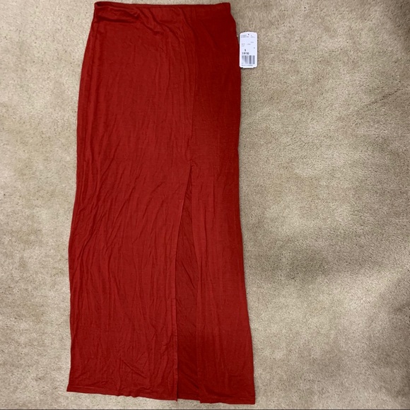rust red skirt maxi